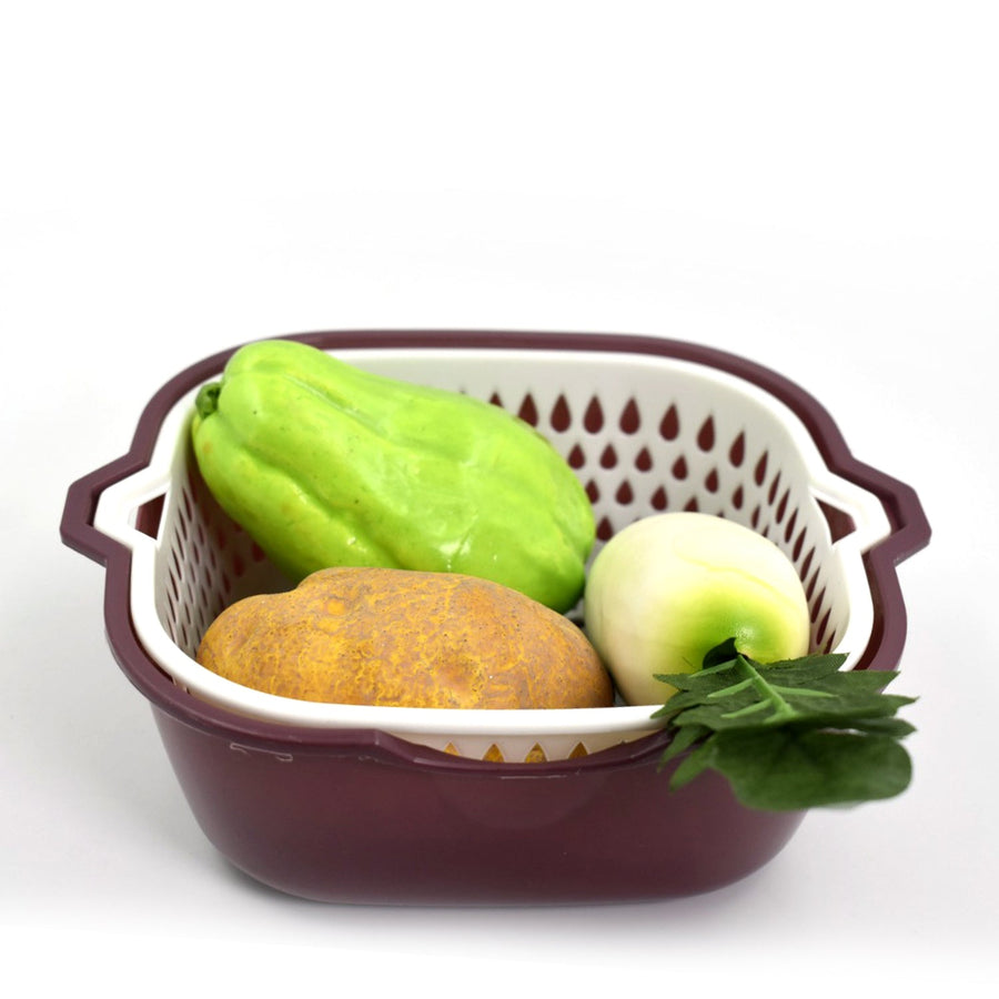 2 In 1 Basket Strainer To Rinse Various Types Of Items Like Fruits, Vegetables Etc
