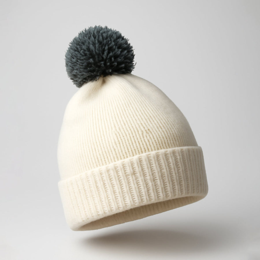 Men's and Women's Skull Slouchy Winter Woolen Knitted Black Inside Fur Beanie Cap. FB