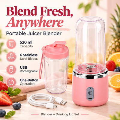 Portable Small Juicer Blender With Water Bottle / Cup (2 Pc Set)
