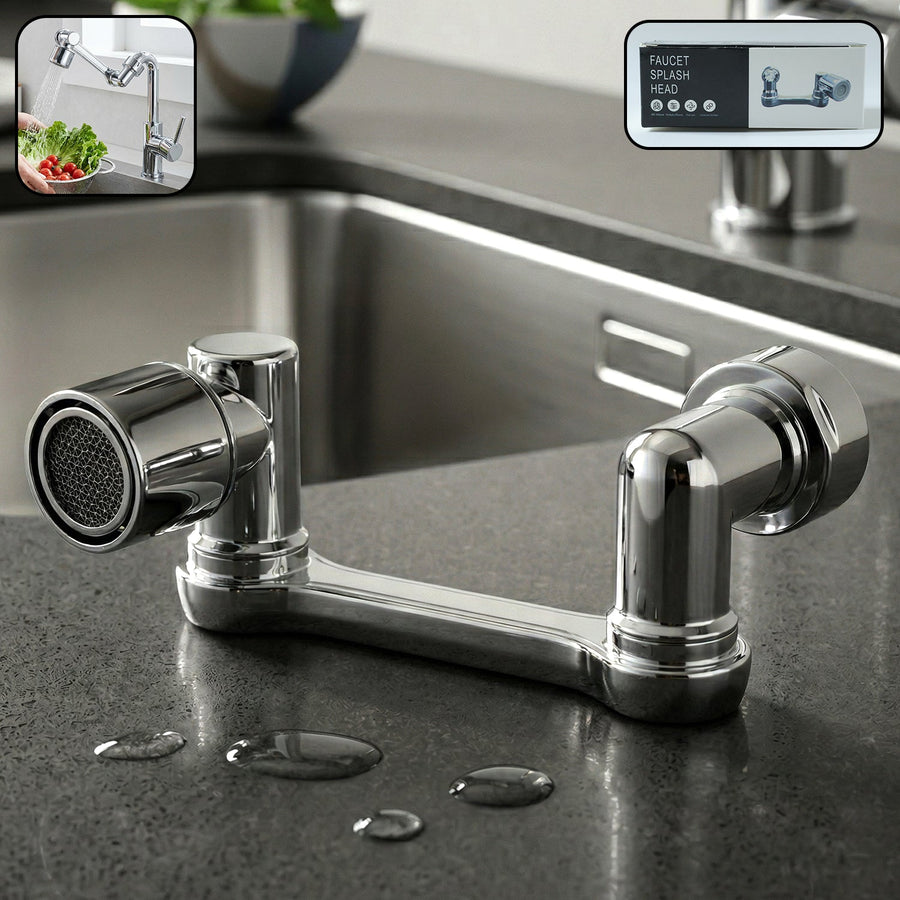 Adjustable 360° Rotating Faucet Splash Head Tap Extender (1 Set)